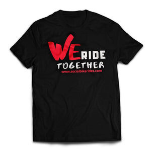 Red We Ride Black T-shirt Front