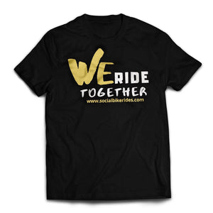 Yellow We Ride Black T-shirt Front